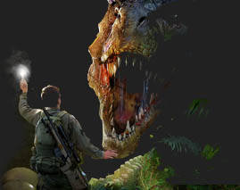 Trex and Human Hunting Header