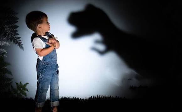 Fear of Kid seeing dinosaur