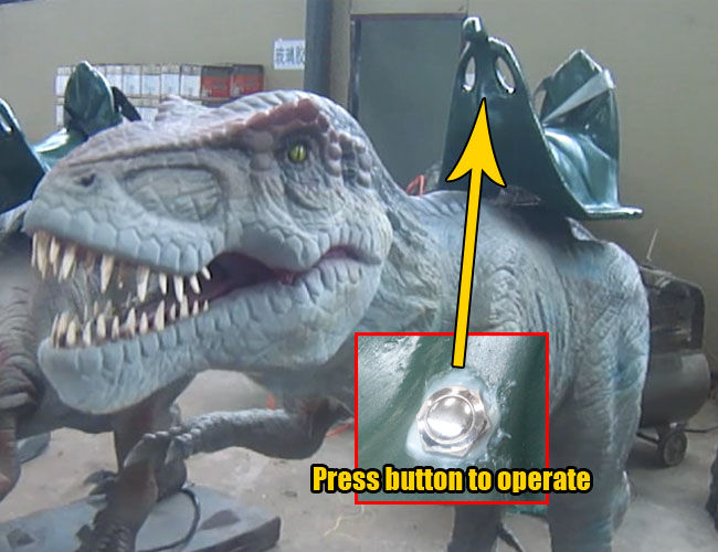 Press Button to Operate Dinosaur Ride Press Button to Operate Dinosaur Ride
