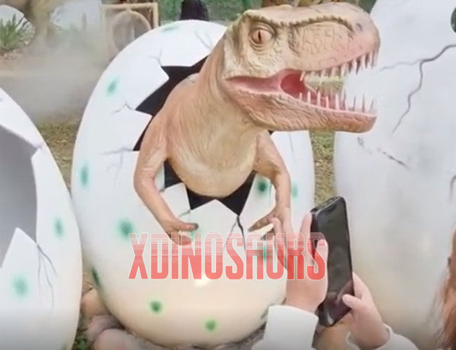 Hatching Dinosaur Statue inside Egg Hatching Dinosaur Statue inside Egg