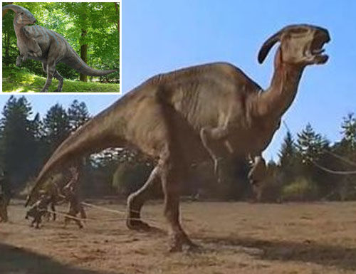 Parasaurolophus Replica at forest park