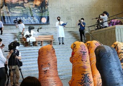 A suspenseful dinosaur exhibition